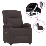 vidaXL Fotoliu de masaj electric, maro închis, material textil vidaXL Fotoliu de masaj electric, maro închis, material textil
