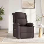 vidaXL Fotoliu de masaj electric, maro închis, material textil vidaXL Fotoliu de masaj electric, maro închis, material textil
