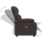 vidaXL Fotoliu de masaj electric, maro închis, material textil vidaXL Fotoliu de masaj electric, maro închis, material textil