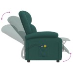 vidaXL Fotoliu de masaj electric, verde închis, material textil vidaXL Fotoliu de masaj electric, verde închis, material textil