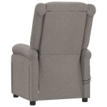 vidaXL Fotoliu de masaj electric rabatabil, gri taupe, textil vidaXL Fotoliu de masaj electric rabatabil, gri taupe, textil