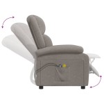 vidaXL Fotoliu de masaj electric rabatabil, gri taupe, textil vidaXL Fotoliu de masaj electric rabatabil, gri taupe, textil