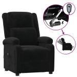 vidaXL Fotoliu rabatabil electric, negru, catifea