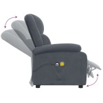 vidaXL Fotoliu de masaj electric, gri închis, catifea vidaXL Fotoliu de masaj electric, gri închis, catifea