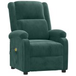 vidaXL Fotoliu de masaj electric, verde închis, catifea vidaXL Fotoliu de masaj electric, verde închis, catifea