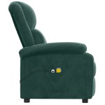 vidaXL Fotoliu de masaj electric, verde închis, catifea vidaXL Fotoliu de masaj electric, verde închis, catifea