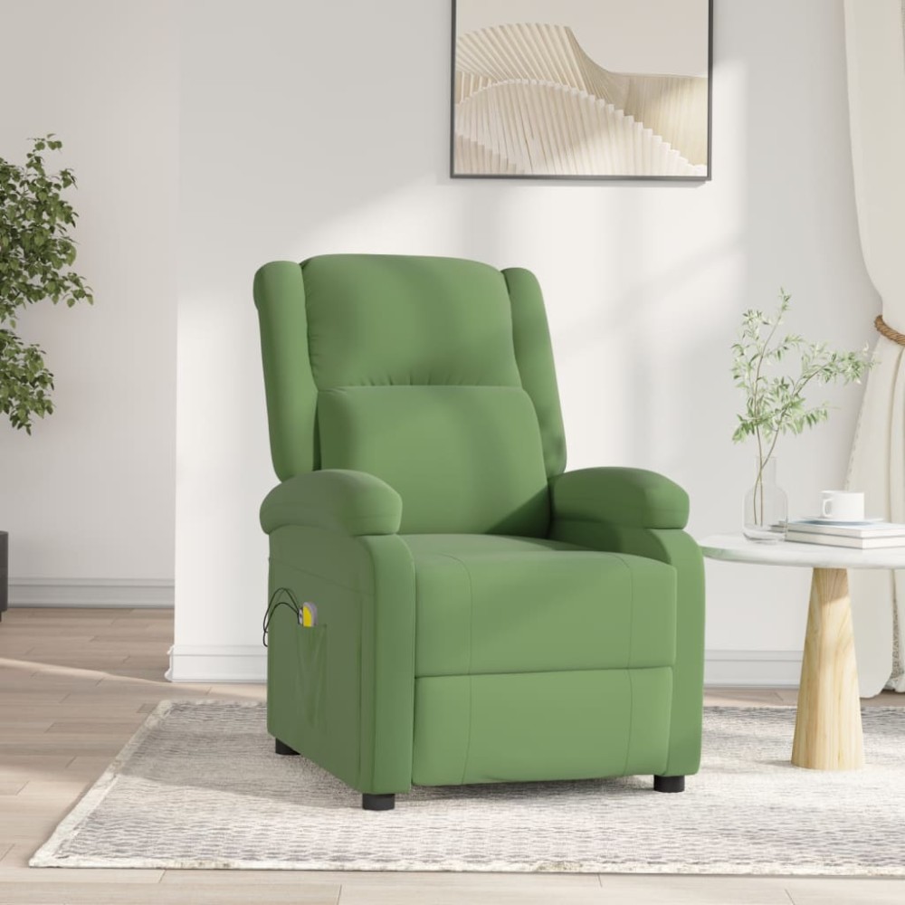 vidaXL Fotoliu de masaj electric, verde deschis, catifea