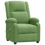vidaXL Fotoliu de masaj electric, verde deschis, catifea