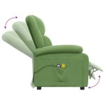 vidaXL Fotoliu de masaj electric, verde deschis, catifea