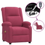 vidaXL Fotoliu de masaj electric, roșu vin, catifea vidaXL Fotoliu de masaj electric, roșu vin, catifea