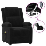 vidaXL Fotoliu de masaj electric, negru, catifea vidaXL Fotoliu de masaj electric, negru, catifea