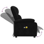 vidaXL Fotoliu de masaj electric, negru, catifea vidaXL Fotoliu de masaj electric, negru, catifea