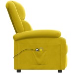 vidaXL Fotoliu de masaj electric, galben, catifea vidaXL Fotoliu de masaj electric, galben, catifea