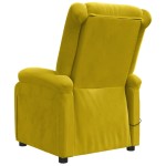 vidaXL Fotoliu de masaj electric, galben, catifea vidaXL Fotoliu de masaj electric, galben, catifea