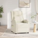 vidaXL Fotoliu de masaj electric, crem, catifea vidaXL Fotoliu de masaj electric, crem, catifea
