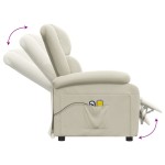 vidaXL Fotoliu de masaj electric, crem, catifea vidaXL Fotoliu de masaj electric, crem, catifea
