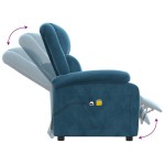 vidaXL Fotoliu de masaj electric, albastru, catifea vidaXL Fotoliu de masaj electric, albastru, catifea