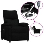 vidaXL Fotoliu rabatabil electric, negru, material textil