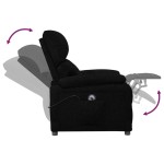 vidaXL Fotoliu rabatabil electric, negru, material textil