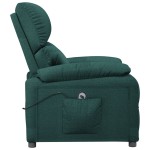 vidaXL Fotoliu rabatabil electric, verde închis, material textil vidaXL Fotoliu rabatabil electric, verde închis, material textil