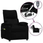 vidaXL Fotoliu de masaj electric rabatabil, negru, textil vidaXL Fotoliu de masaj electric rabatabil, negru, textil