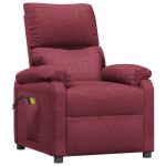 vidaXL Fotoliu de masaj electric rabatabil, roșu vin, textil