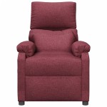 vidaXL Fotoliu de masaj electric rabatabil, roșu vin, textil
