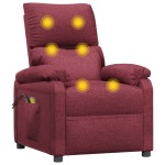 vidaXL Fotoliu de masaj electric rabatabil, roșu vin, textil