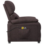 vidaXL Fotoliu de masaj electric, maro închis, material textil vidaXL Fotoliu de masaj electric, maro închis, material textil
