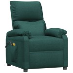 vidaXL Fotoliu de masaj electric, verde închis, material textil