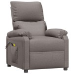 vidaXL Fotoliu de masaj electric rabatabil, gri taupe, textil vidaXL Fotoliu de masaj electric rabatabil, gri taupe, textil