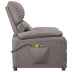 vidaXL Fotoliu de masaj electric rabatabil, gri taupe, textil vidaXL Fotoliu de masaj electric rabatabil, gri taupe, textil