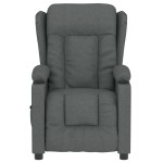 vidaXL Fotoliu rabatabil electric, gri închis, material textil