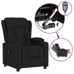 vidaXL Fotoliu rabatabil electric, negru, material textil