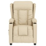 vidaXL Fotoliu rabatabil electric, crem, material textil