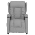 vidaXL Fotoliu de masaj electric rabatabil, gri deschis, textil