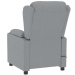 vidaXL Fotoliu de masaj electric rabatabil, gri deschis, textil