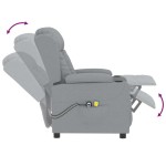 vidaXL Fotoliu de masaj electric rabatabil, gri deschis, textil