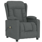 vidaXL Fotoliu de masaj electric rabatabil, gri închis, textil