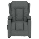 vidaXL Fotoliu de masaj electric rabatabil, gri închis, textil
