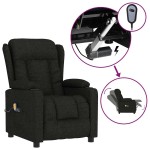 vidaXL Fotoliu de masaj electric rabatabil, negru, textil vidaXL Fotoliu de masaj electric rabatabil, negru, textil