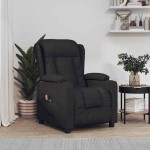vidaXL Fotoliu de masaj electric rabatabil, negru, textil vidaXL Fotoliu de masaj electric rabatabil, negru, textil