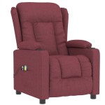 vidaXL Fotoliu de masaj electric rabatabil, roșu vin, textil vidaXL Fotoliu de masaj electric rabatabil, roșu vin, textil
