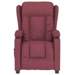 vidaXL Fotoliu de masaj electric rabatabil, roșu vin, textil vidaXL Fotoliu de masaj electric rabatabil, roșu vin, textil