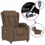vidaXL Fotoliu de masaj electric, maro, material textil vidaXL Fotoliu de masaj electric, maro, material textil