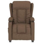 vidaXL Fotoliu de masaj electric, maro, material textil vidaXL Fotoliu de masaj electric, maro, material textil