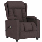 vidaXL Fotoliu de masaj electric, maro închis, material textil