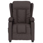vidaXL Fotoliu de masaj electric, maro închis, material textil