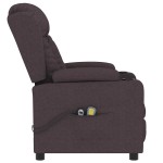 vidaXL Fotoliu de masaj electric, maro închis, material textil