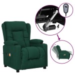 vidaXL Fotoliu de masaj electric, verde închis, material textil vidaXL Fotoliu de masaj electric, verde închis, material textil